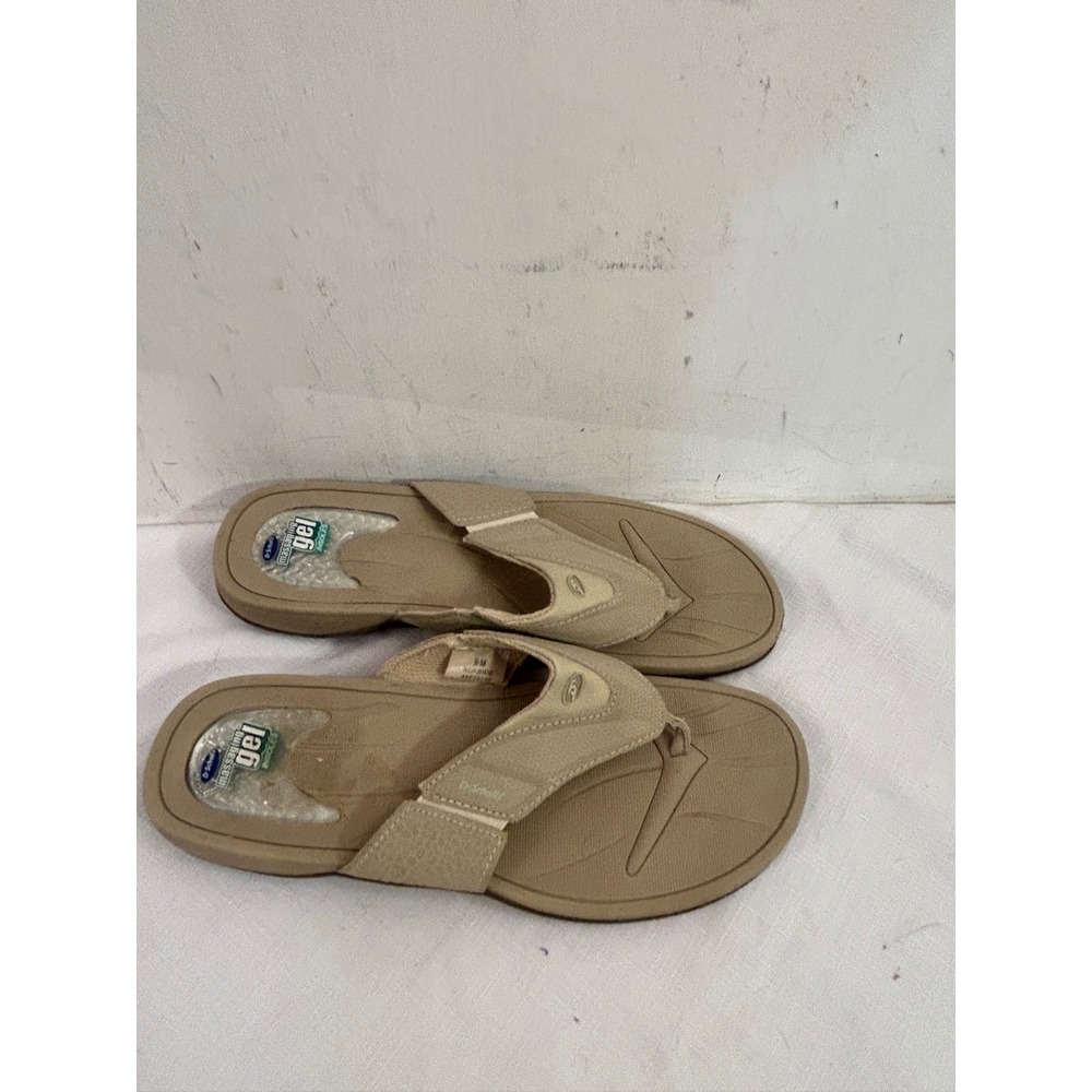Dr. Scholls Seaside Flip Flops 9M Tan Massaging Gel Comfort Sandals Womens
